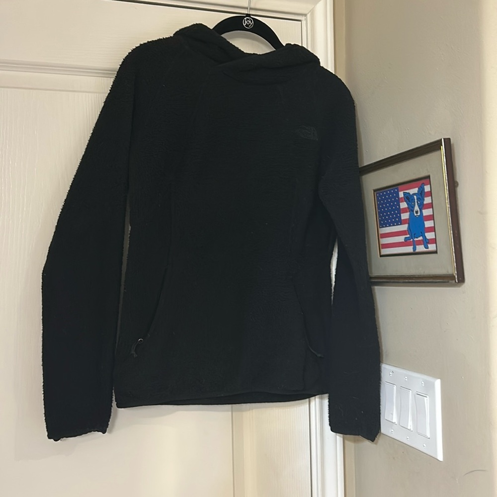 Fuzzy North Face hoodie